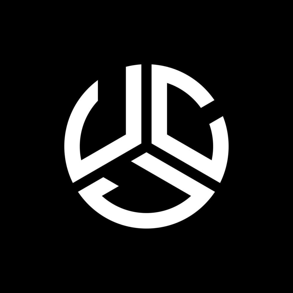 UCJ brief logo ontwerp op zwarte achtergrond. ucj creatieve initialen brief logo concept. ucj brief ontwerp. vector