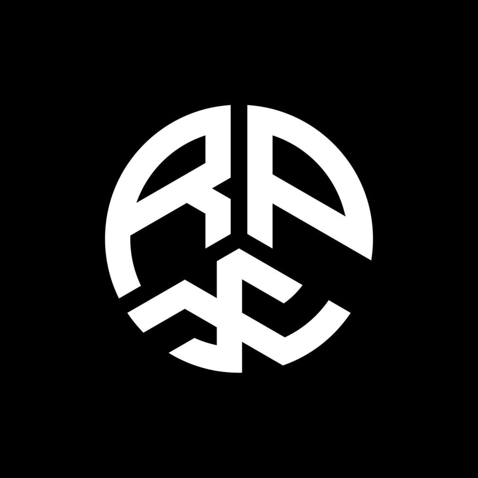 rpx brief logo ontwerp op zwarte achtergrond. rpx creatieve initialen brief logo concept. rpx-briefontwerp. vector