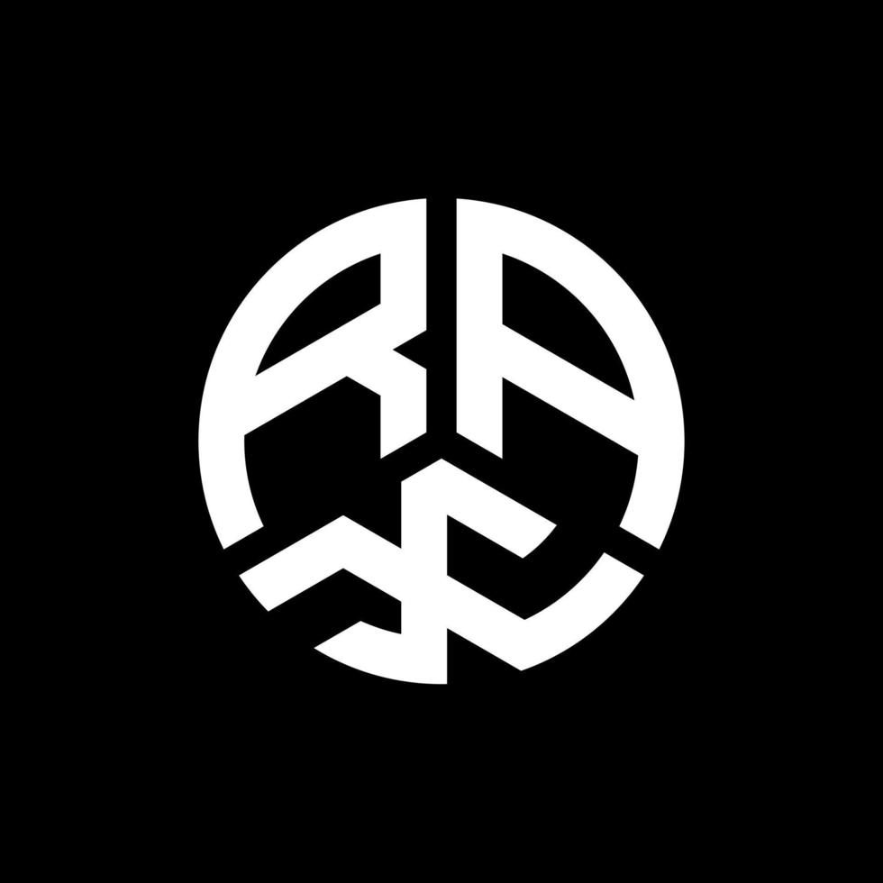 rax brief logo ontwerp op zwarte achtergrond. rax creatieve initialen brief logo concept. rax brief ontwerp. vector
