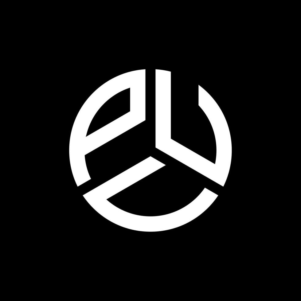 puv brief logo ontwerp op zwarte achtergrond. puv creatieve initialen brief logo concept. puv brief ontwerp. vector
