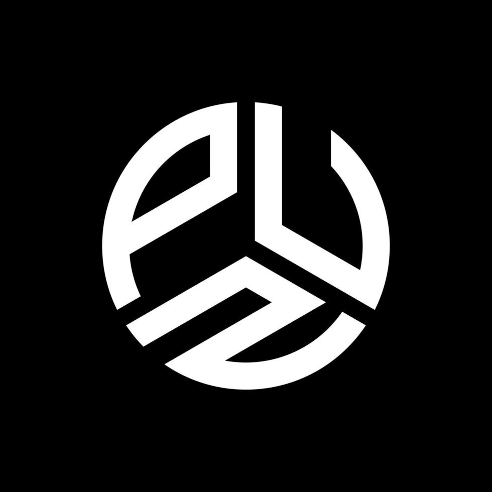 puz brief logo ontwerp op zwarte achtergrond. puz creatieve initialen brief logo concept. puz brief ontwerp. vector