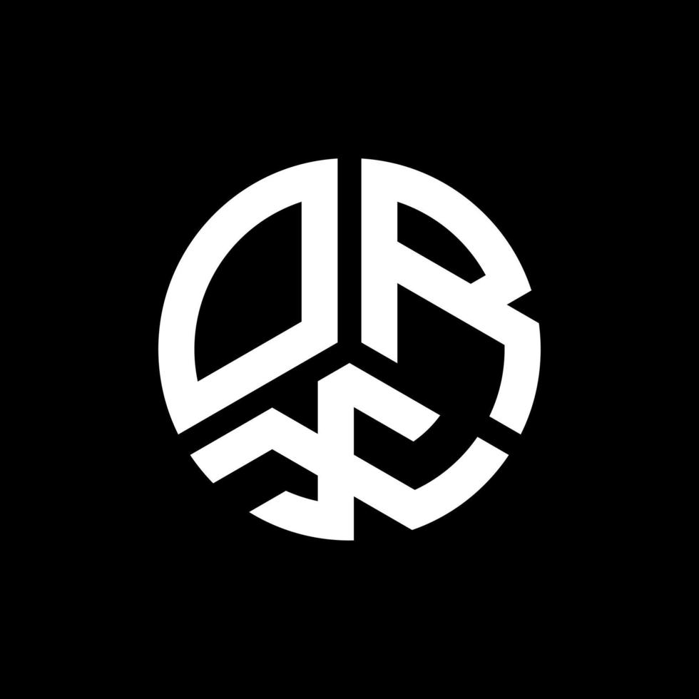 orx brief logo ontwerp op zwarte achtergrond. orx creatieve initialen brief logo concept. orx brief ontwerp. vector