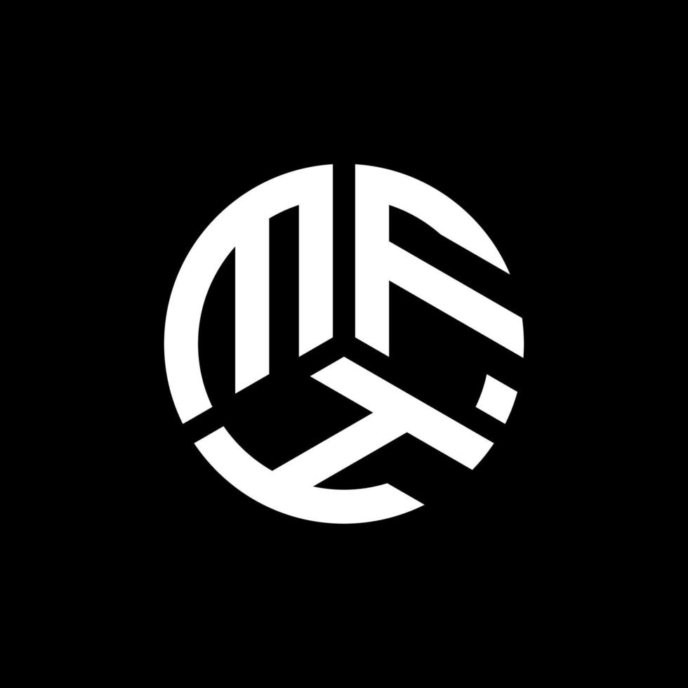 mfh brief logo ontwerp op zwarte achtergrond. mfh creatieve initialen brief logo concept. mfh brief ontwerp. vector