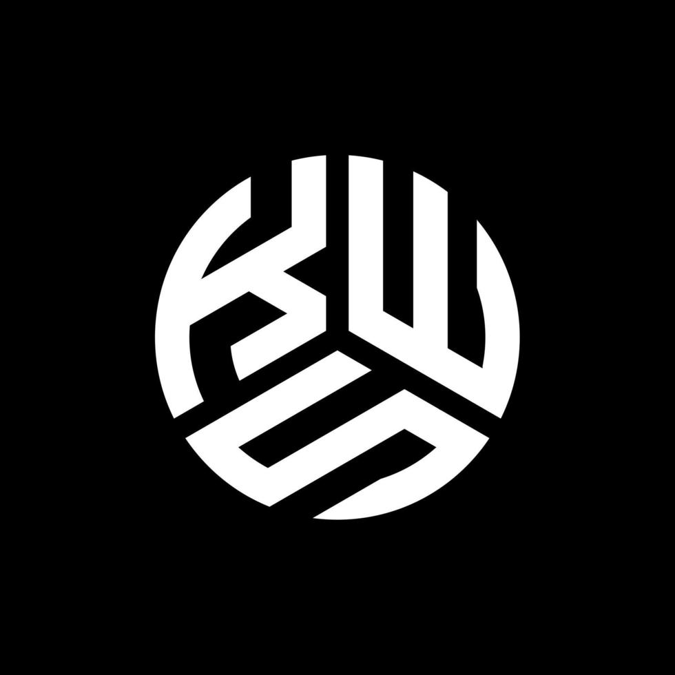 printkws brief logo ontwerp op zwarte achtergrond. kw creatieve initialen brief logo concept. kws-briefontwerp. vector