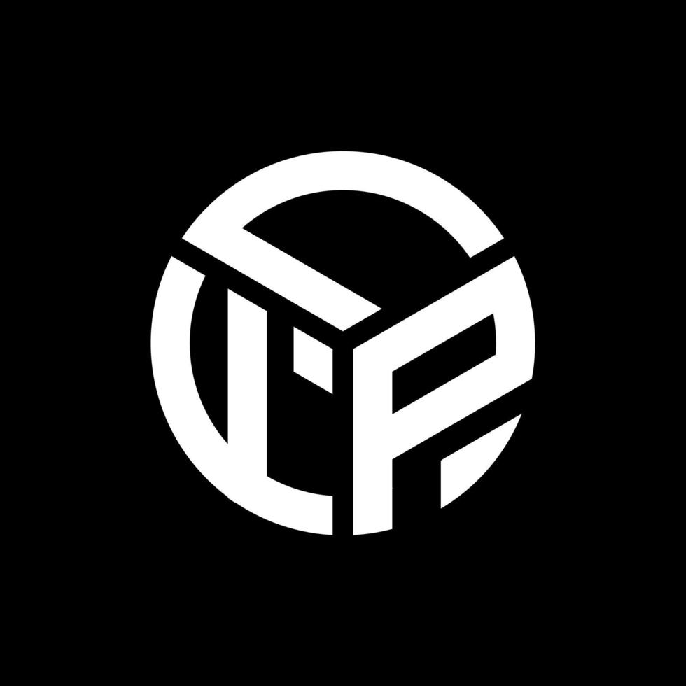 LPF brief logo ontwerp op zwarte achtergrond. lfp creatieve initialen brief logo concept. lfp-briefontwerp. vector