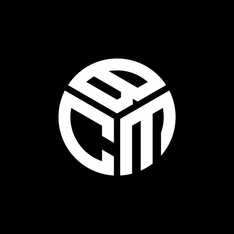 bcm brief logo ontwerp op zwarte achtergrond. bcm creatieve initialen brief logo concept. bcm brief ontwerp. vector