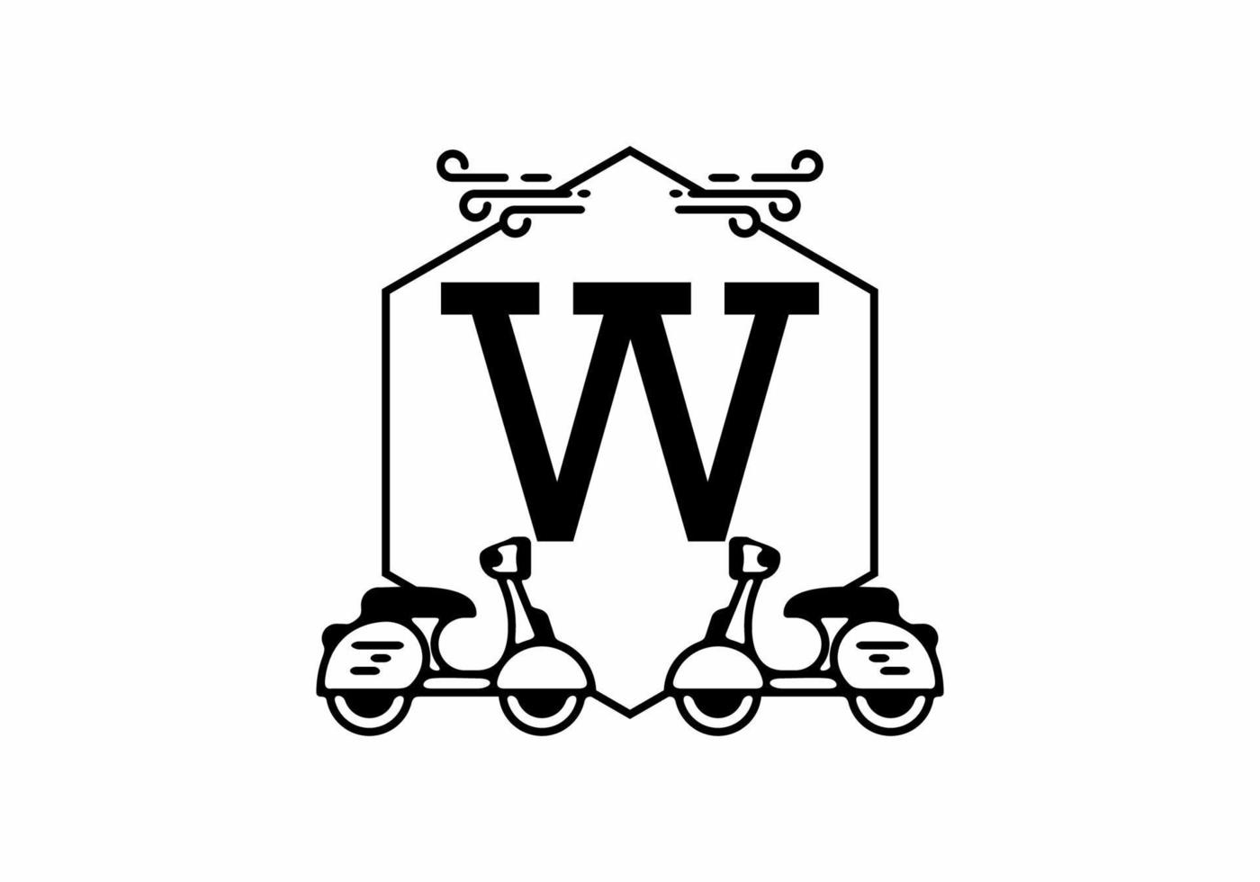 beginletter w in scooterframe vector