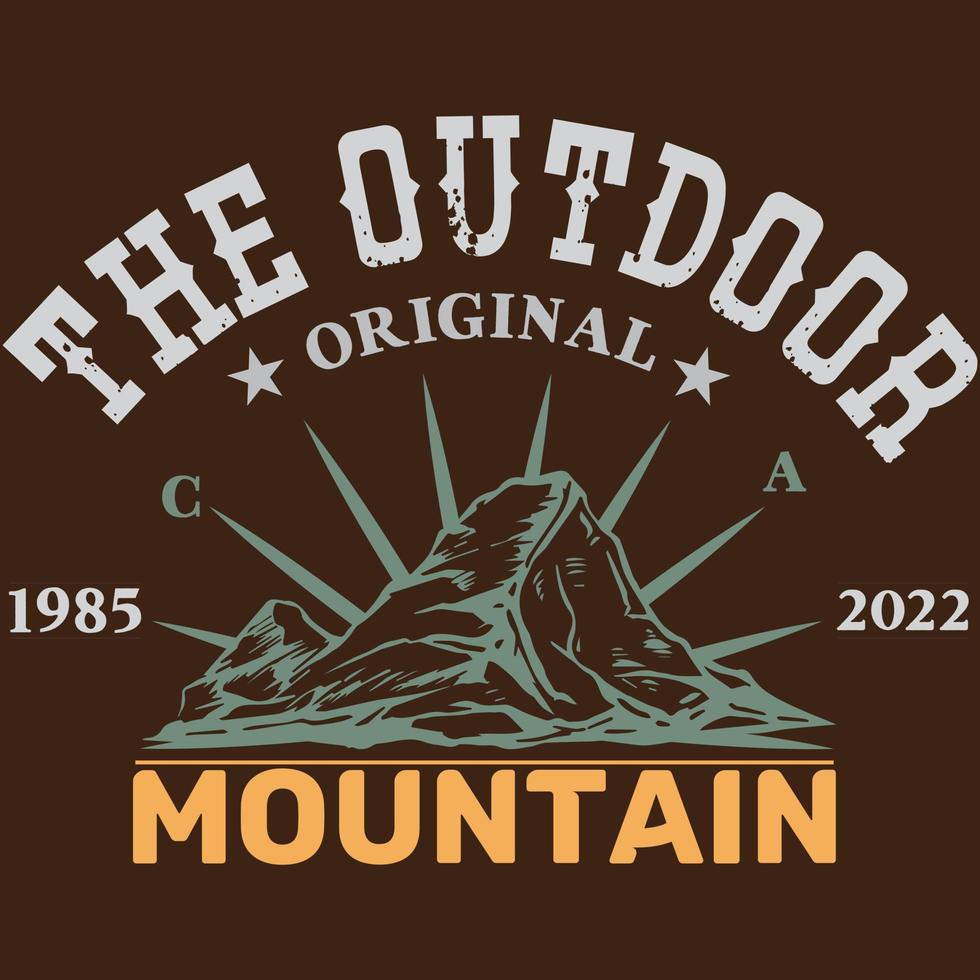 het outdoor originele berg vector t-shirt ontwerpbestand