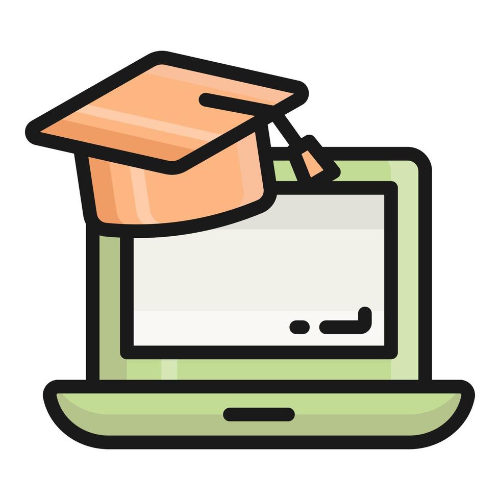 online studie vector icoon, school en onderwijs icoon