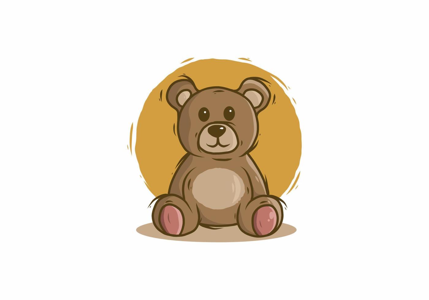 illustratie van een zittende kleine beer vector