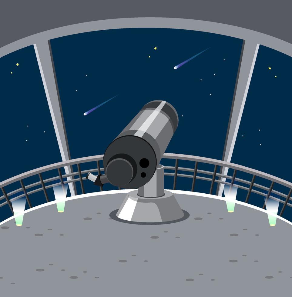 astronomiethema met grote telescoop vector