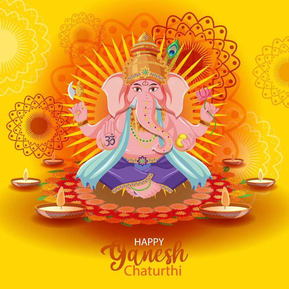 gelukkige ganesh chaturthi-poster vector