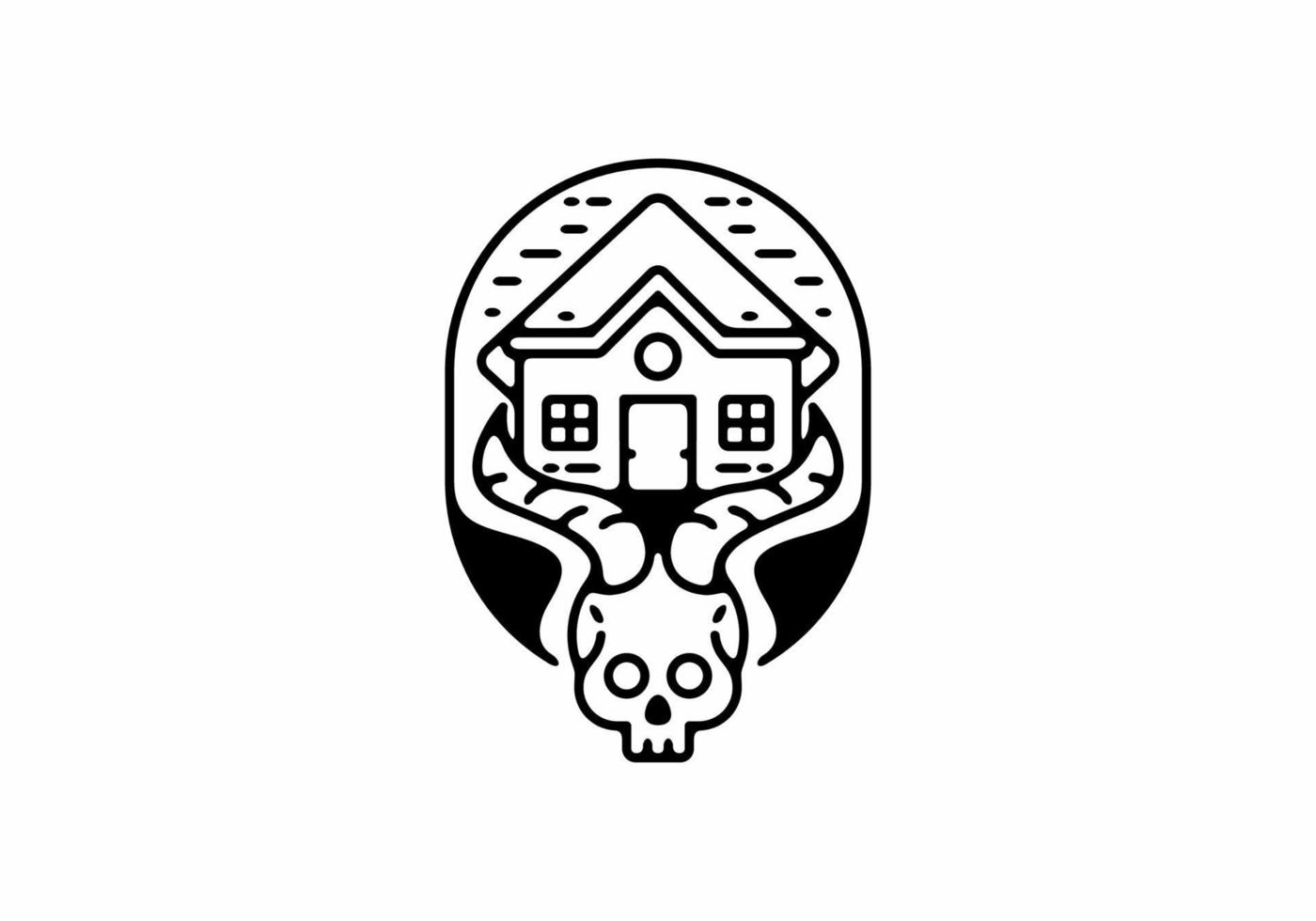 huis van duivel lijntekeningen illustratie vector