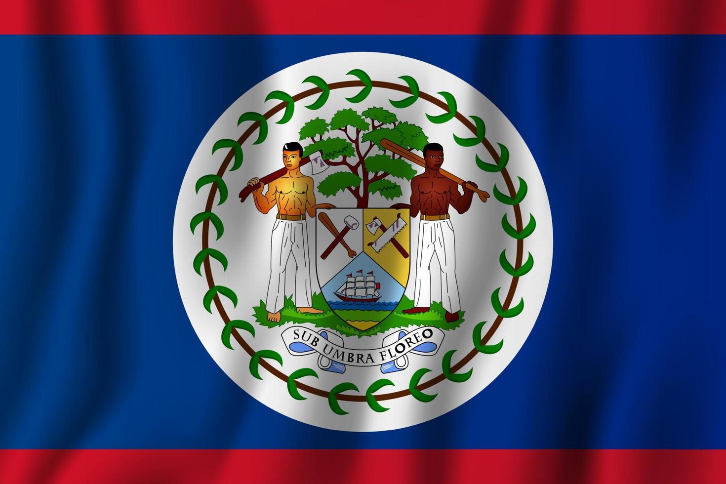 Belize realistische wapperende vlag vectorillustratie. nationale land achtergrond symbool. Onafhankelijkheidsdag vector