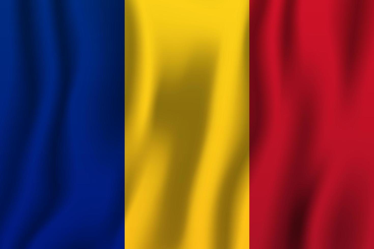Roemenië realistische wapperende vlag vectorillustratie. nationale land achtergrond symbool. Onafhankelijkheidsdag vector