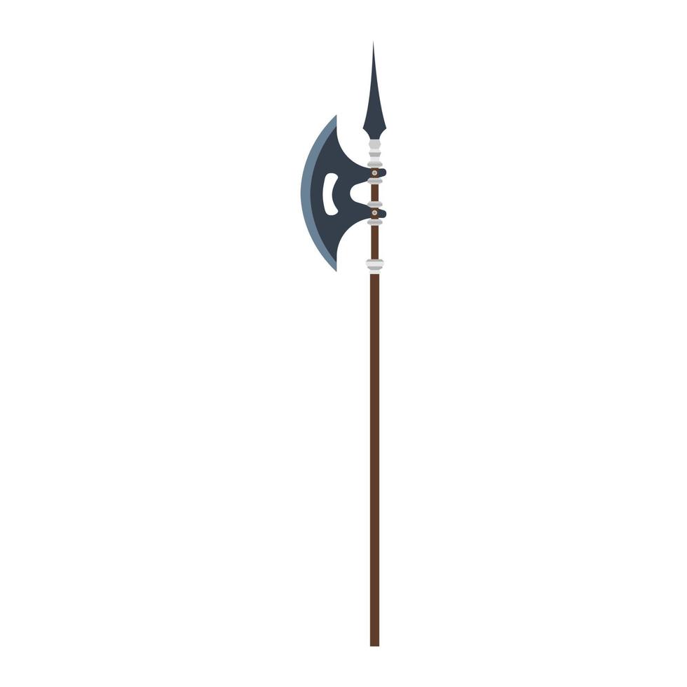 vector poleaxe wapen middeleeuwse illustratie pictogram geïsoleerde symbool oude geschiedenis. militaire strijdbijl blade knight