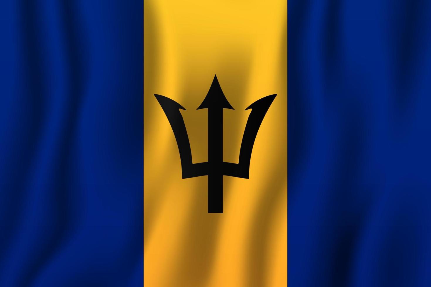 barbados realistische wapperende vlag vectorillustratie. nationale land achtergrond symbool. Onafhankelijkheidsdag vector