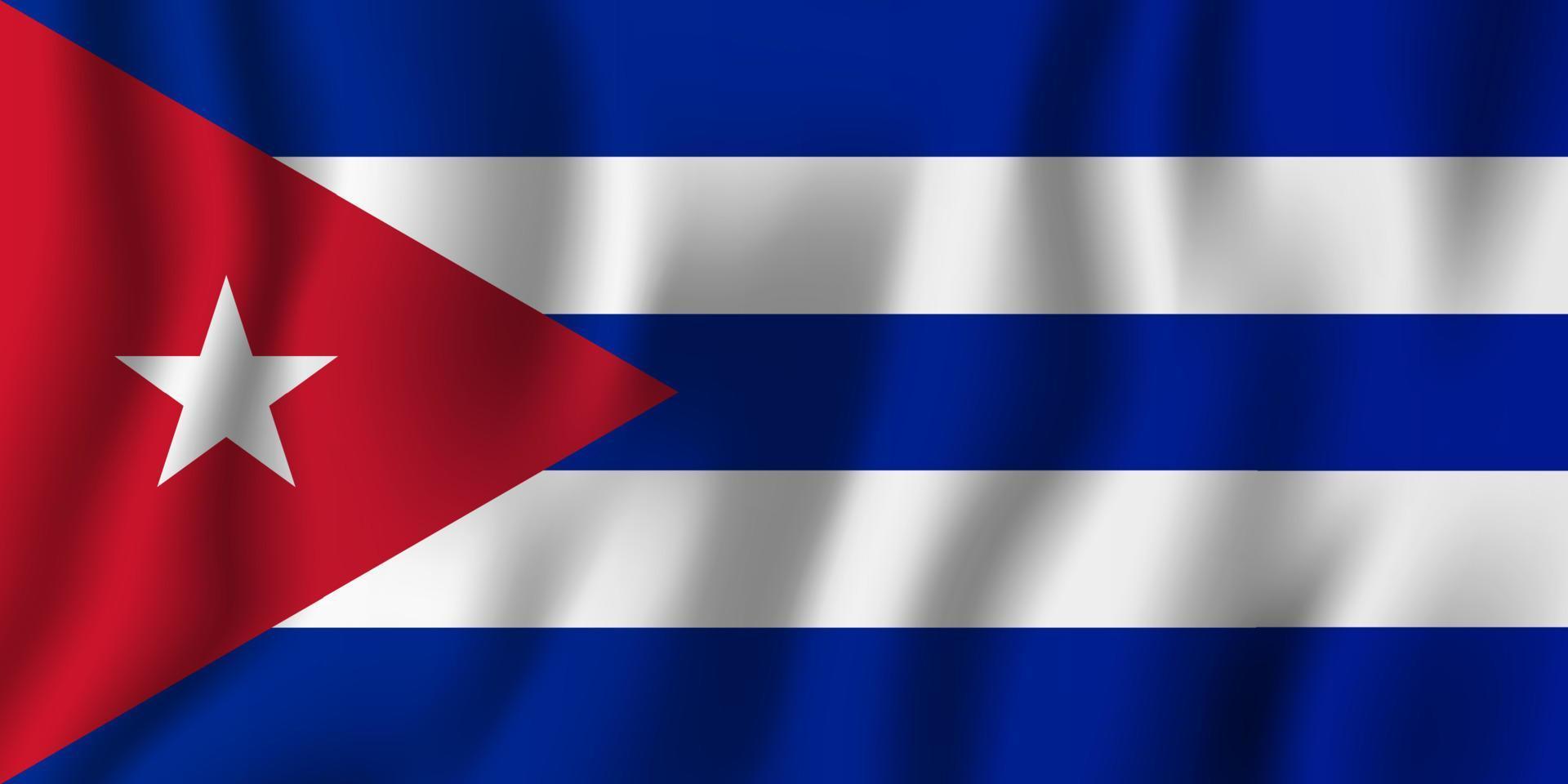 Cuba realistische wapperende vlag vectorillustratie. nationale land achtergrond symbool. Onafhankelijkheidsdag vector