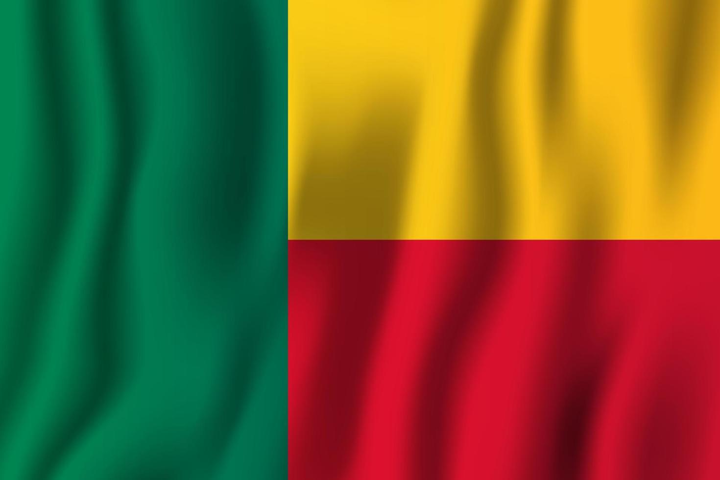 Benin realistische wapperende vlag vectorillustratie. nationale land achtergrond symbool. Onafhankelijkheidsdag vector