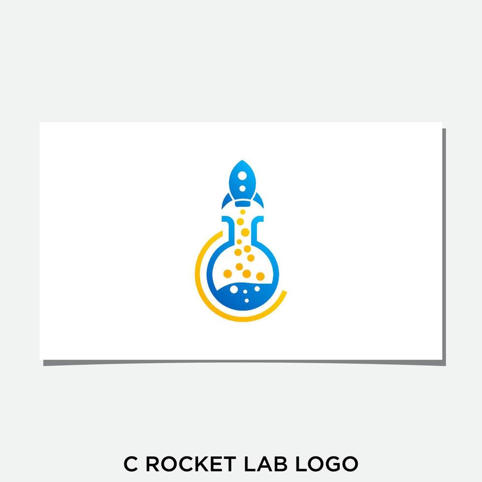 c raket en lab logo ontwerp vector