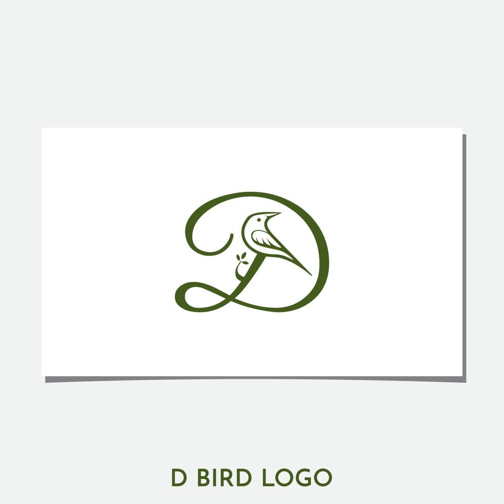 mooi d vogel logo-ontwerp vector