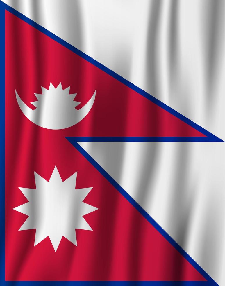 Nepal realistische wapperende vlag vectorillustratie. nationale land achtergrond symbool. Onafhankelijkheidsdag vector