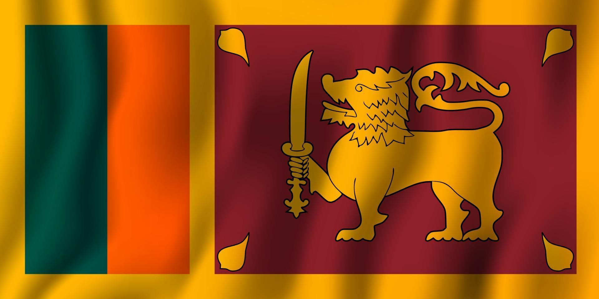 Sri Lanka realistische wapperende vlag vectorillustratie. nationale land achtergrond symbool. Onafhankelijkheidsdag vector