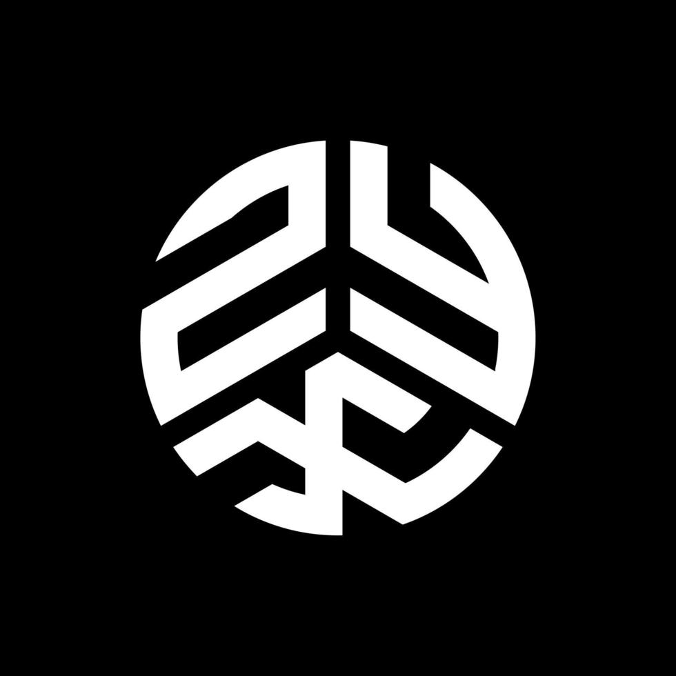zyx brief logo ontwerp op zwarte achtergrond. zyx creatieve initialen brief logo concept. zyx-letterontwerp. vector
