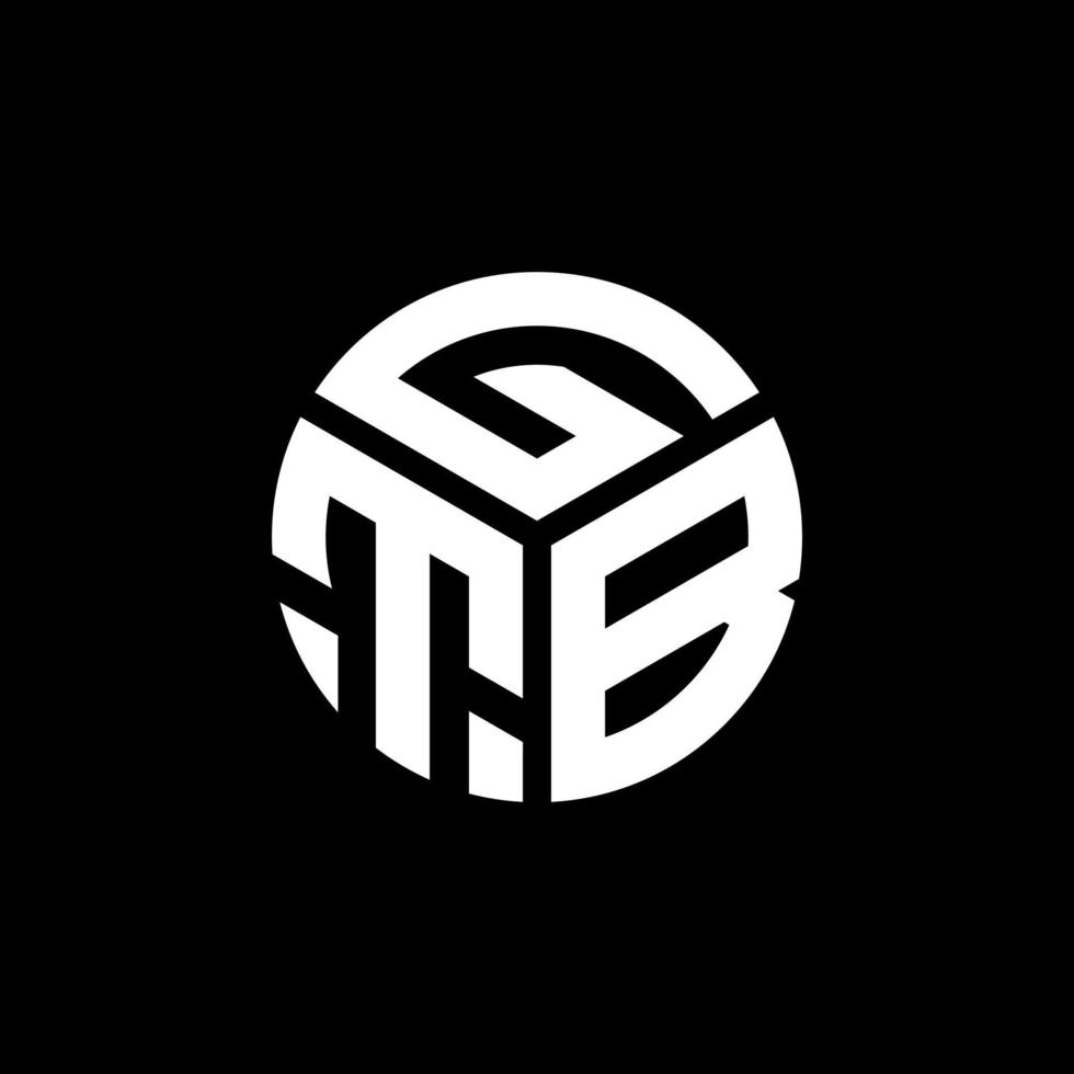 gtb brief logo ontwerp op zwarte achtergrond. GTB creatieve initialen brief logo concept. gtb-briefontwerp. vector