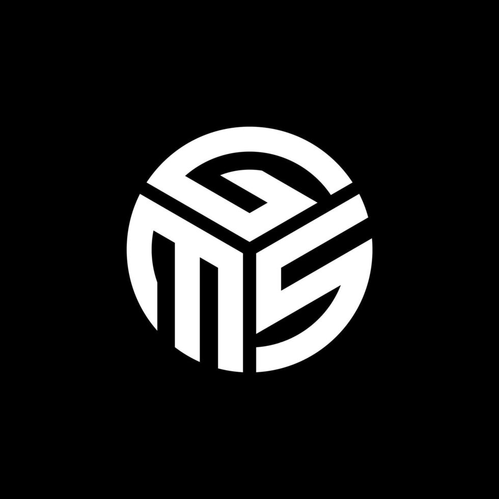 gms brief logo ontwerp op zwarte achtergrond. gms creatieve initialen brief logo concept. gms-briefontwerp. vector
