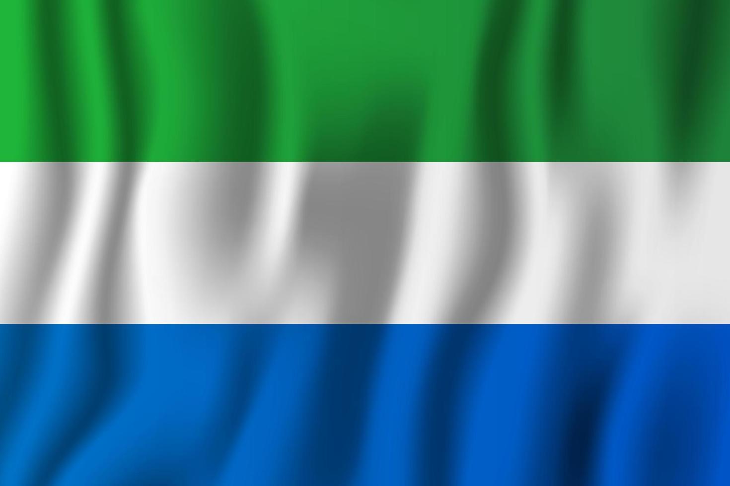 Sierra Leone realistische wapperende vlag vectorillustratie. nationale land achtergrond symbool. Onafhankelijkheidsdag vector