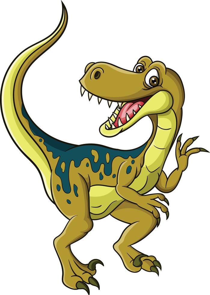 cartoon grappige dinosaurus op witte achtergrond vector