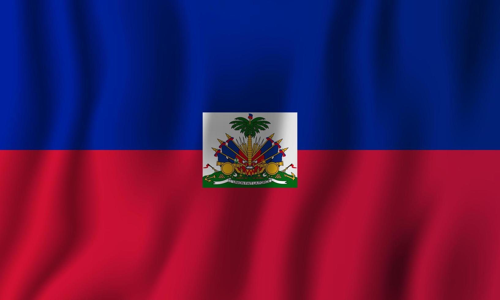 Haïti realistische wapperende vlag vectorillustratie. nationale land achtergrond symbool. Onafhankelijkheidsdag vector