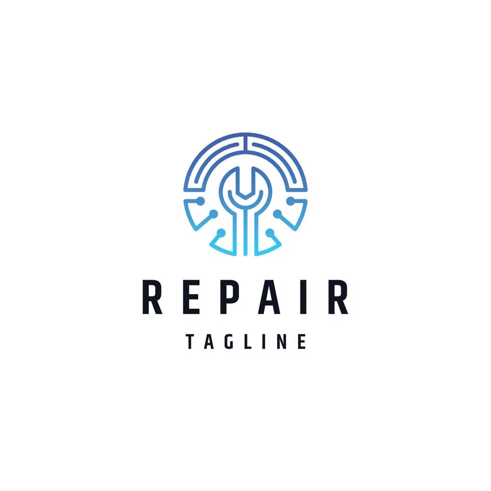 reparatie technologie logo pictogram ontwerp sjabloon platte vector