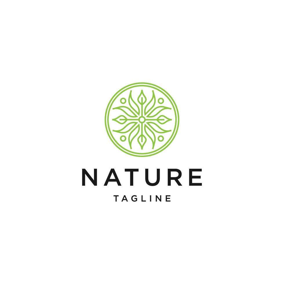 natuur boetiek van blad lijn logo pictogram ontwerpsjabloon vector