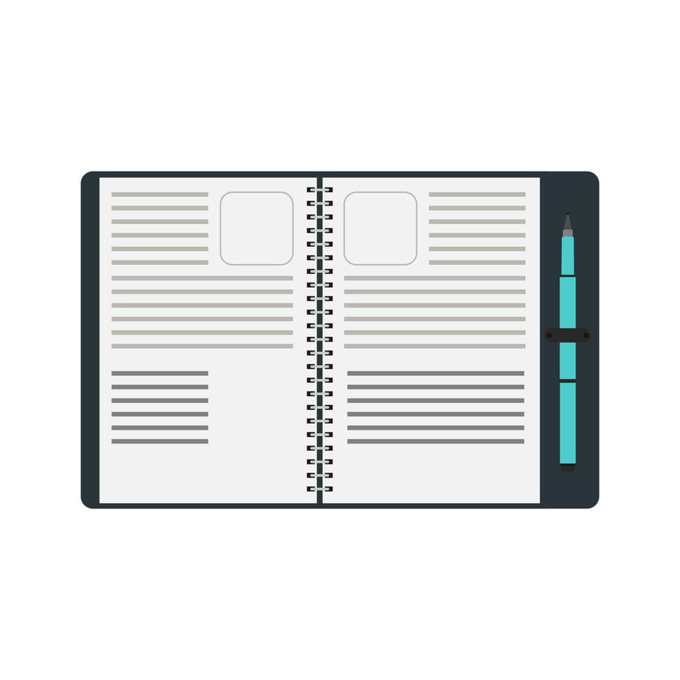 notebook spiraal pen vector Kladblok boek. nota wit geïsoleerd ontwerp dagboek achtergrond lege afbeelding