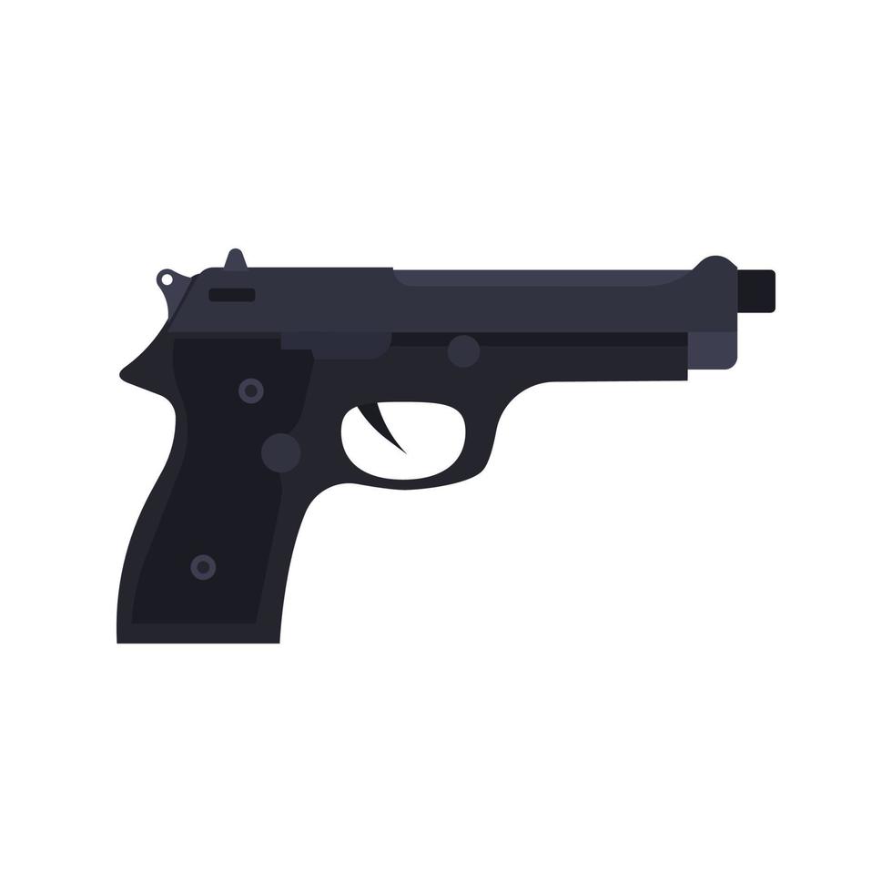 politie pistool vector pictogram pistool illustratie pistool wapen geïsoleerde symbool. veiligheid misdaad teken bescherming oorlog