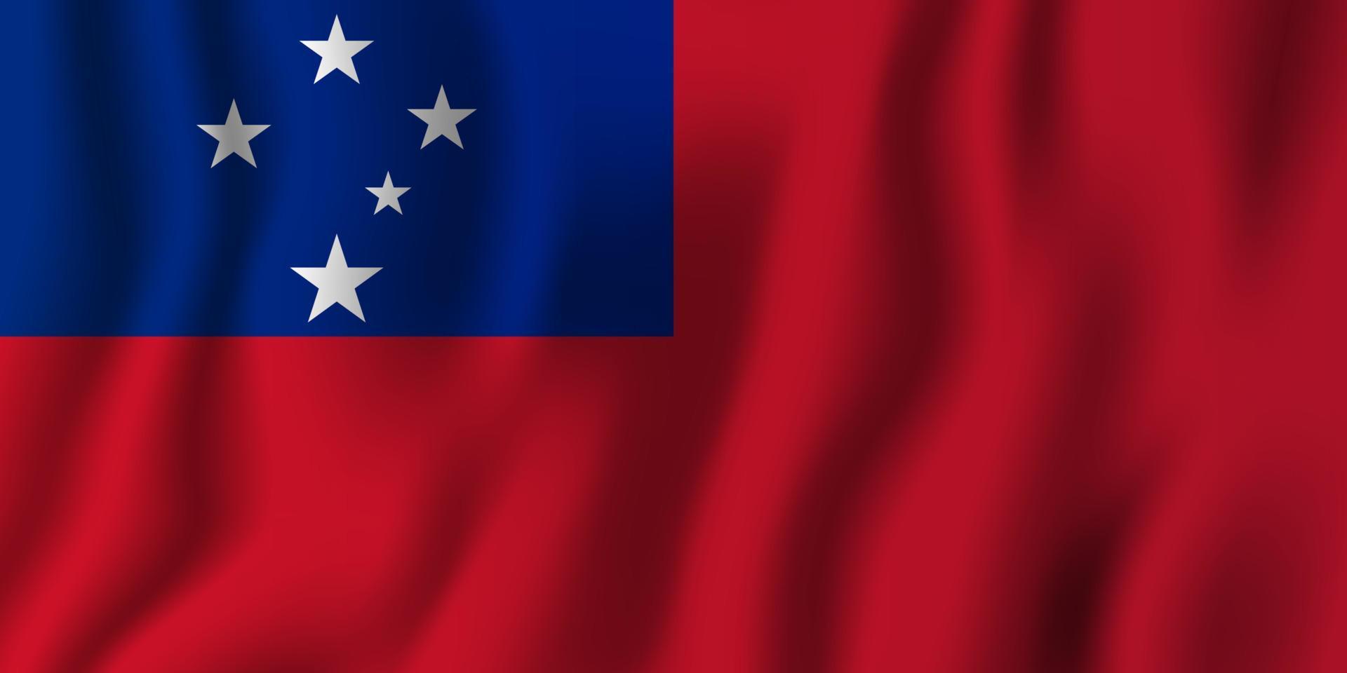 samoa realistische wapperende vlag vectorillustratie. nationale land achtergrond symbool. Onafhankelijkheidsdag vector