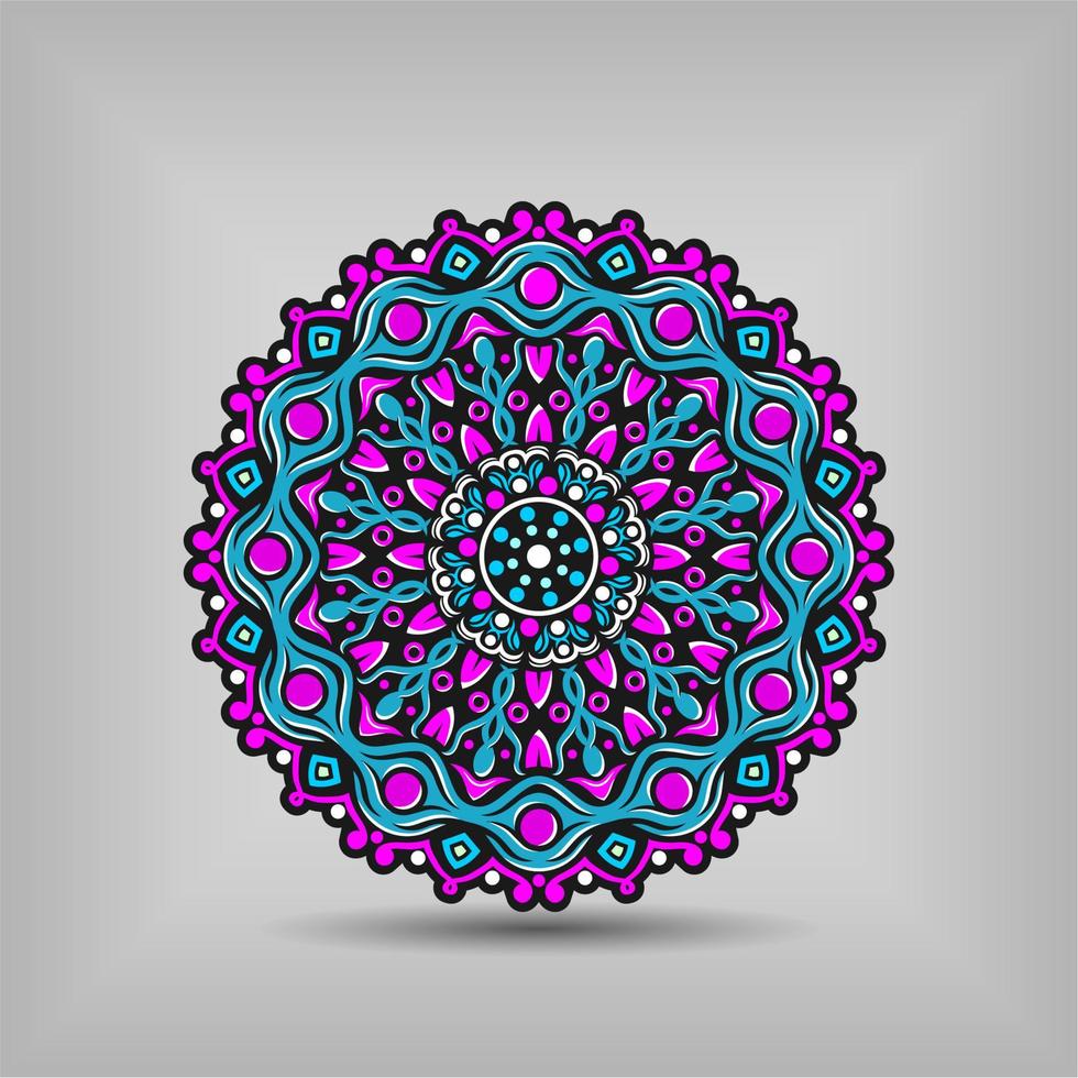 moderne mandala kunst vector design met een mooie mix van kleuren gratis vector