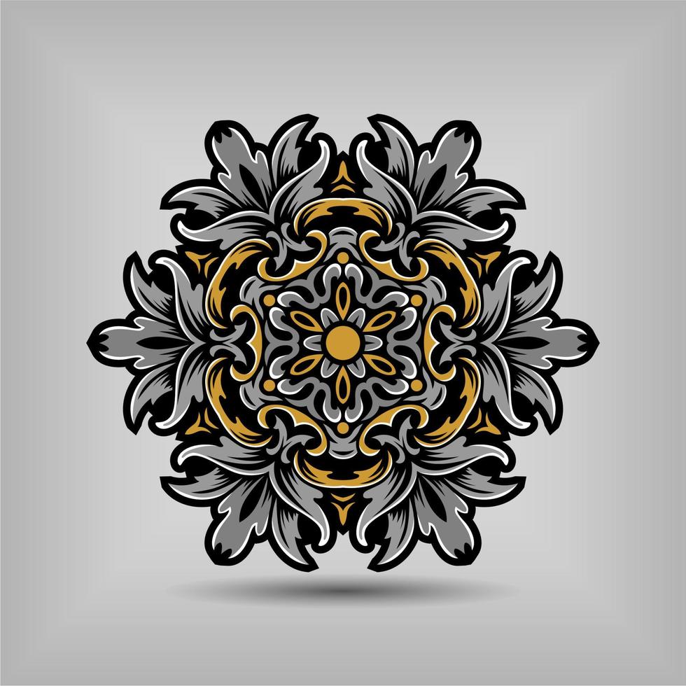 premium mandala kunst vector design met een mooie mix van kleuren gratis vector