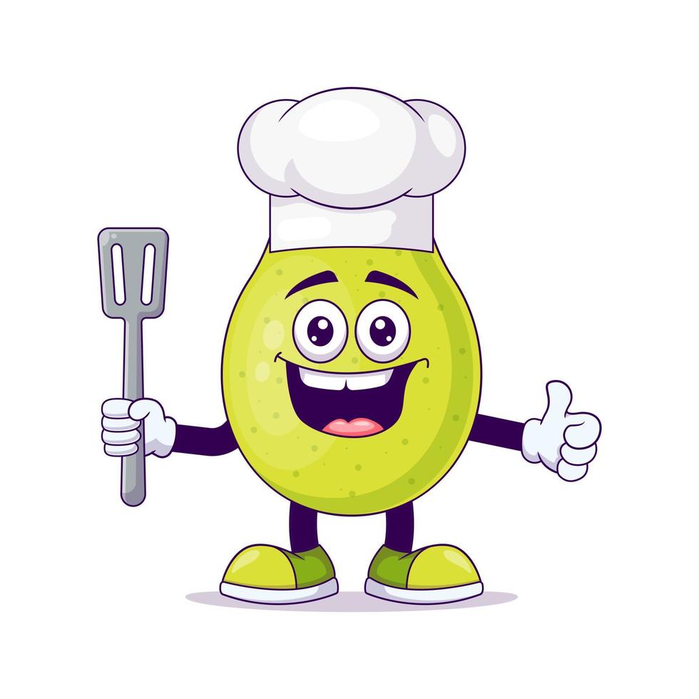 schattig chef-kok peer cartoon vector illustratie ontwerp