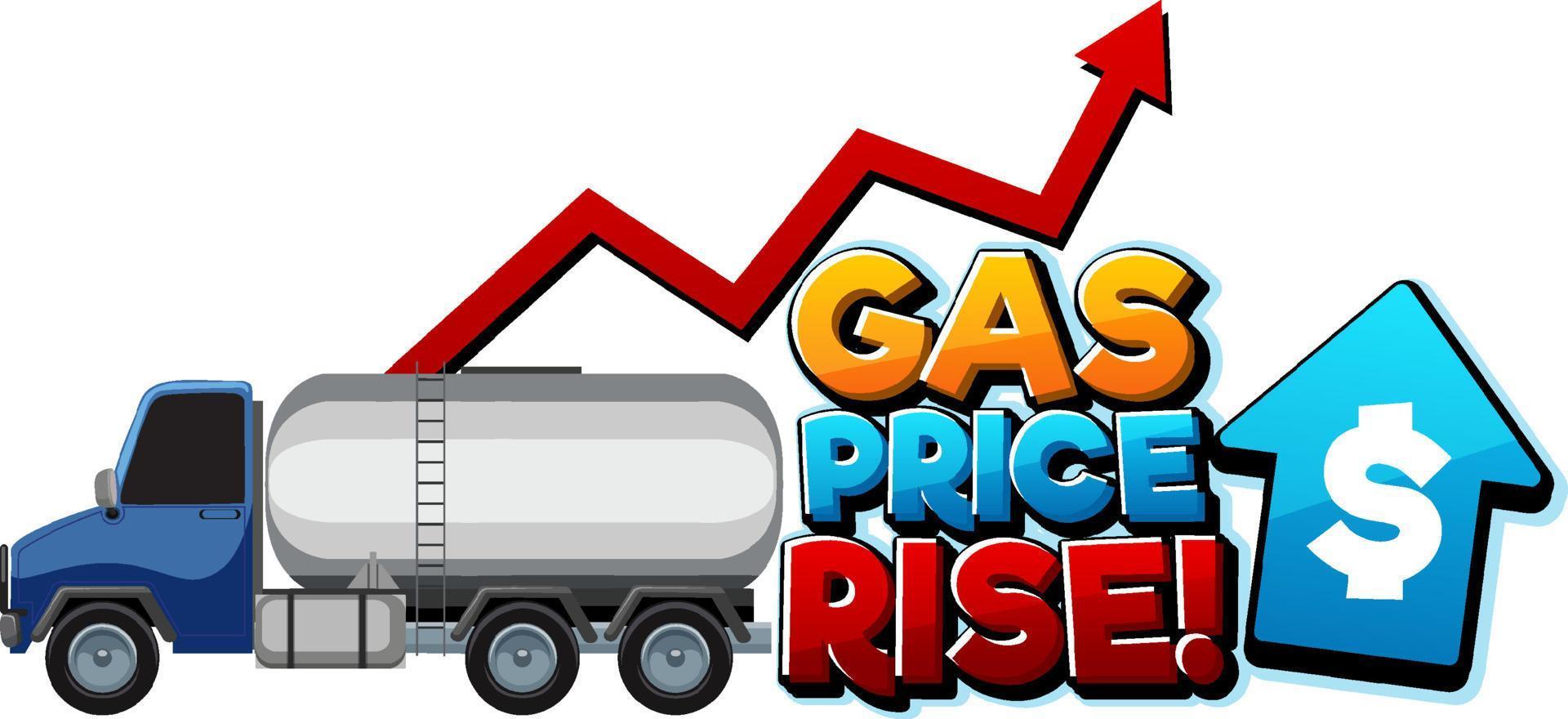 gasprijsstijging cartoon woord logo ontwerp vector