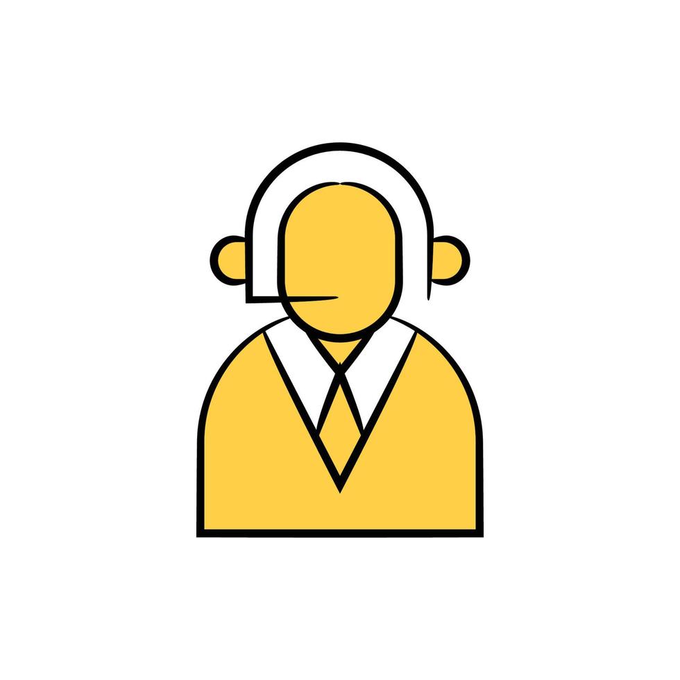 call center service pictogram gele thema illustratie vector