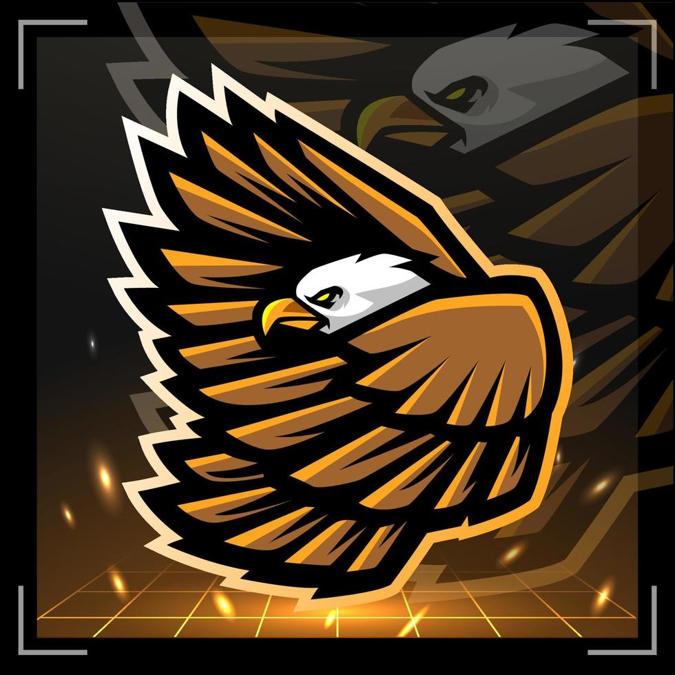 adelaar vogel mascotte. esport-logo ontwerp vector