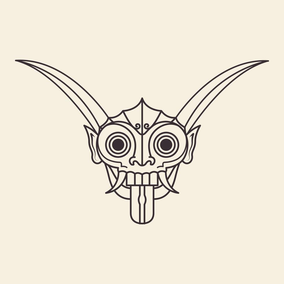 Indonesië masker cultuur traditionele etnische lijnen logo ontwerp, vector grafische symbool pictogram illustratie creatief idee