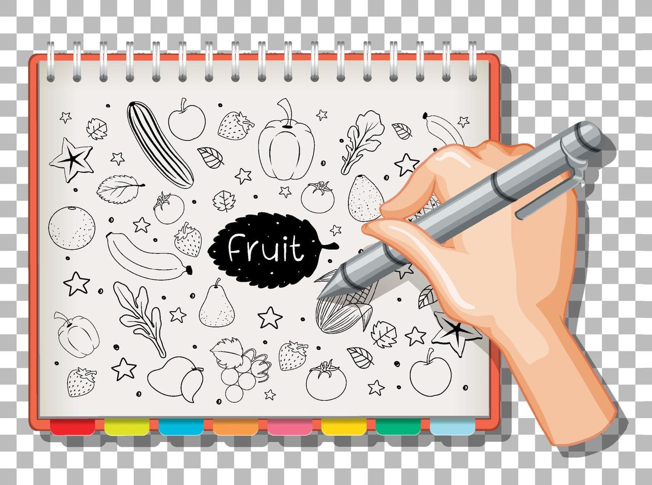 hand getrokken doodle van fruit vector