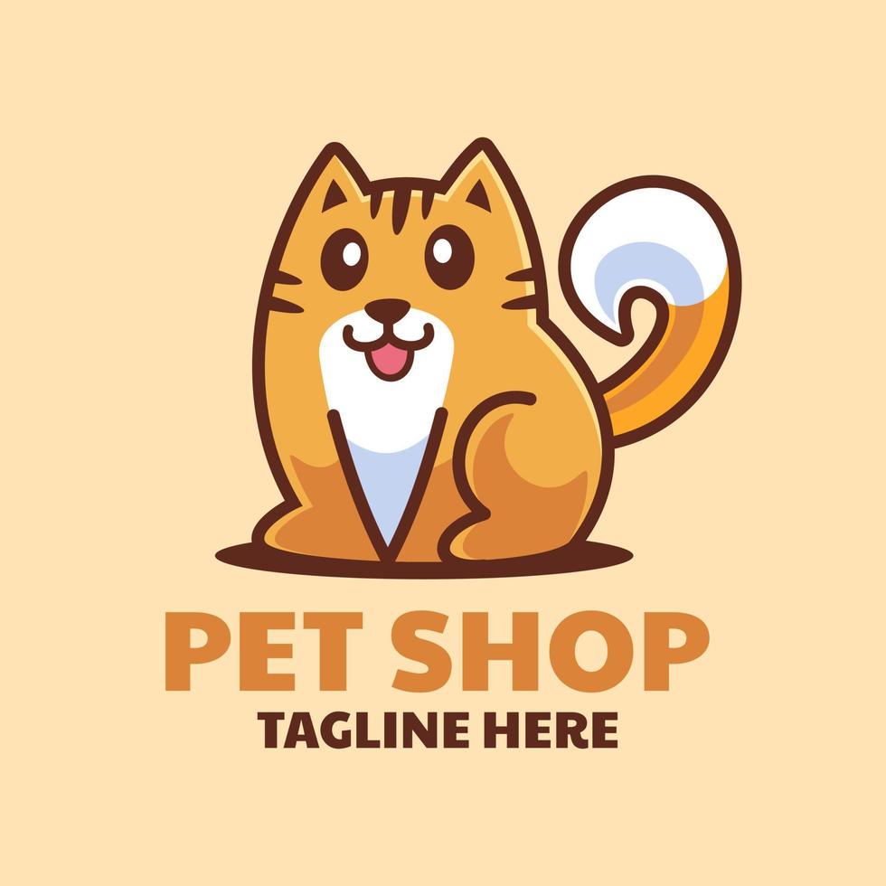 schattig zittende kat cartoon logo ontwerp vector