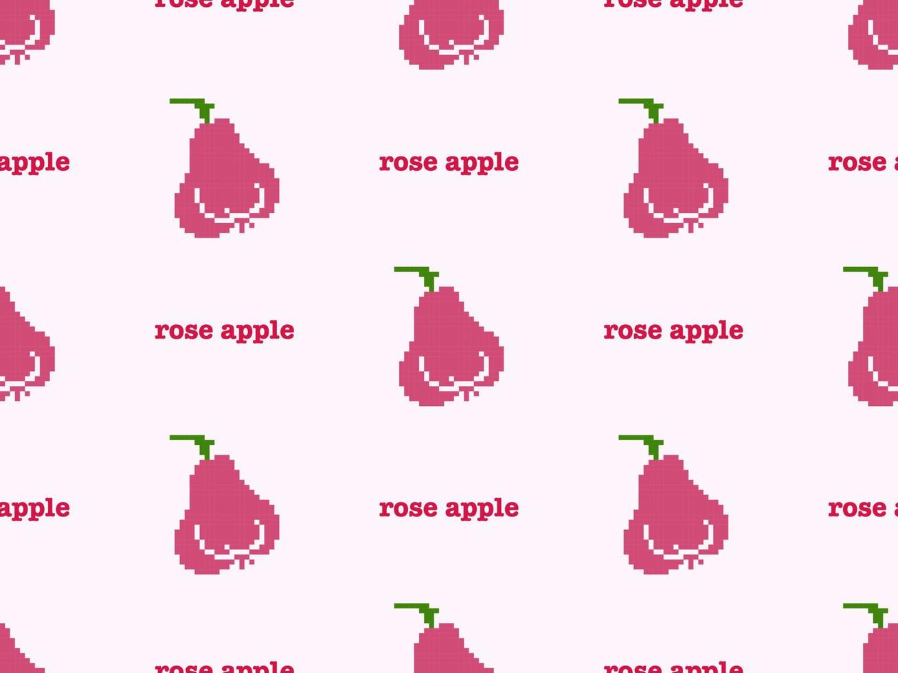 roos appel cartoon karakter naadloos patroon op roze background.pixel stijl vector