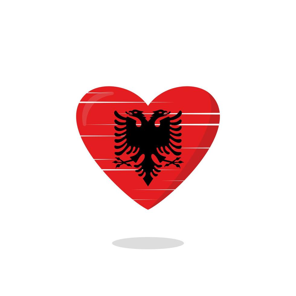 Albanië vlag vormige liefde illustratie vector