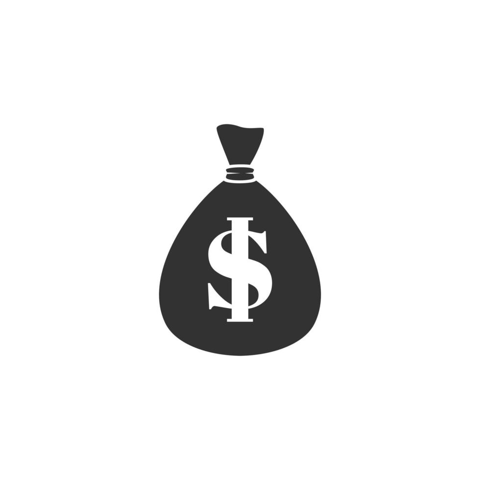 silhouetpictogram van geld of muntzak vector